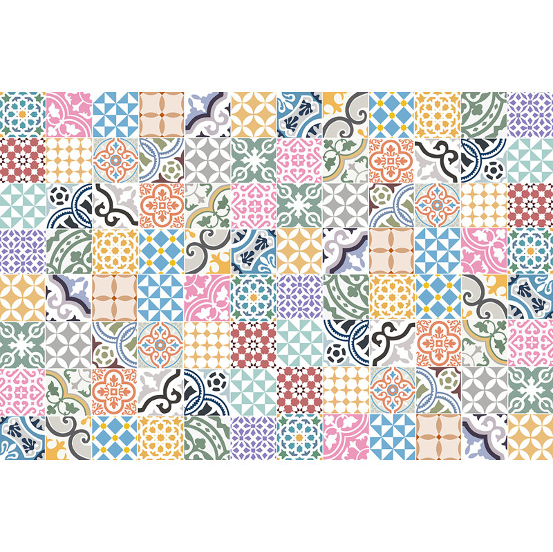 Julia Vinyl Machine Printed Area Rug, Rectangle 4'4.4" x 6'6.7"