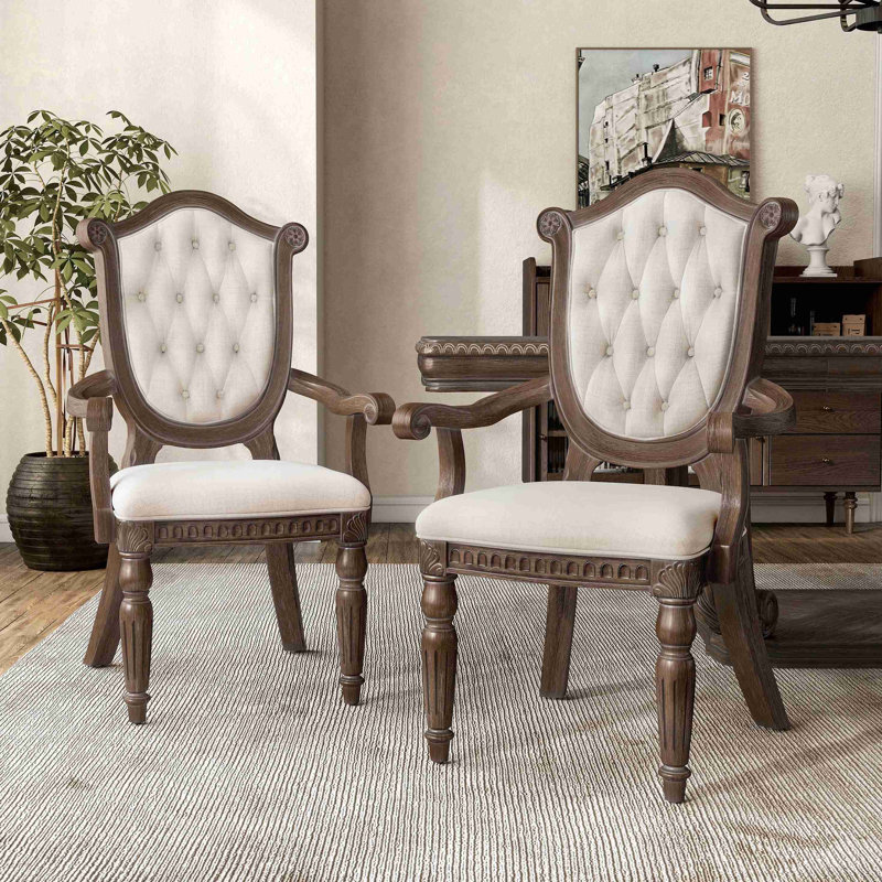 Chaise de salle à manger rustique 2 pièces