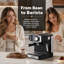 Machine à café espresso 20 bars, semi-automatique avec manomètre, buse vapeur, réservoir de 54 oz, noir et acier inoxydable