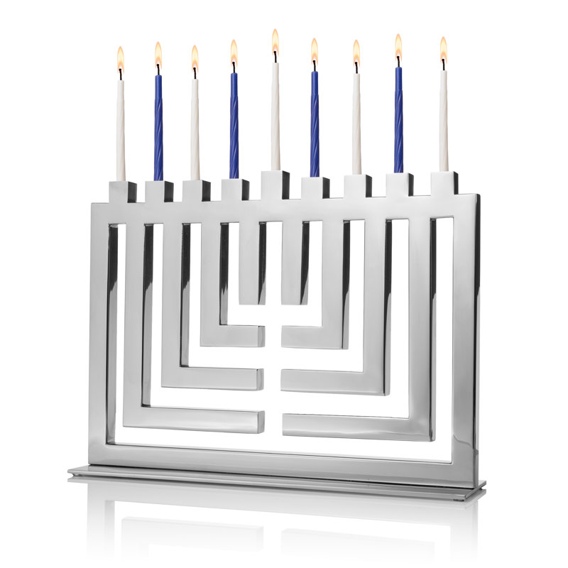 Three Dimensional Suspension Stainless Steel Menorah