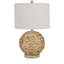 22" Rattan Table Lamp With Oat Shade