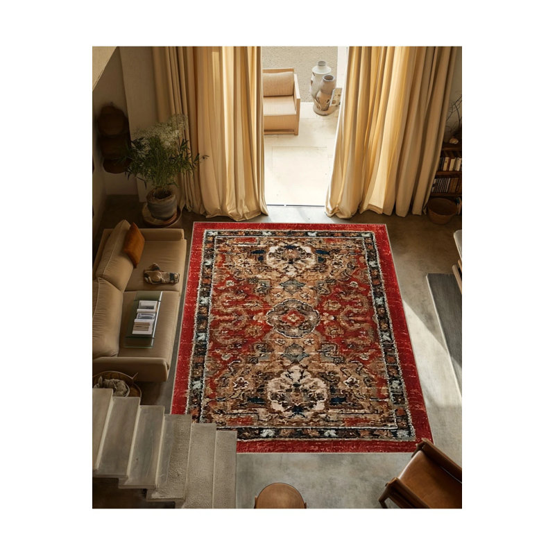 Tapis décoratif rétro Burdy, Rectangle 2 pi 4 po x 4 pi