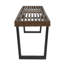 Banc de patio JOA, bois d'acacia avec pieds en fer, moderne, contemporain, brun foncé et noir