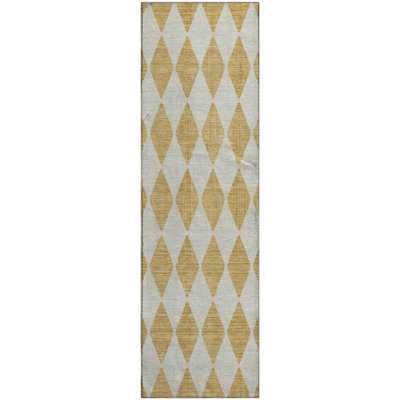 Premium Machine Washable Cerrito AMF578 Gold Rug