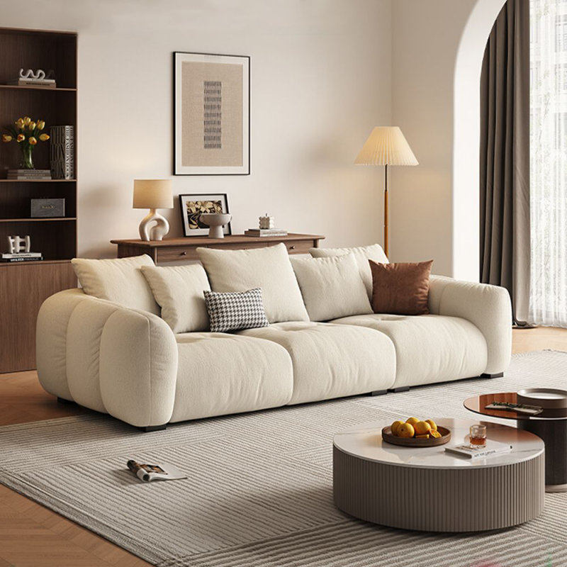 Canapé modulaire moderne en polyester clair kaki, 4, H 33,86 po x l 110,24 po x P 44,88 po