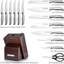 Ensemble de couteaux 15 pièces Zulay Kitchen Premium avec bloc en bois naturel et aiguiseur intégré-103385643-103385647-103385649