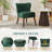 Mid-Century Modern Upholstered Seating with Plain Wood Legs, 300lb Capacity Armless Lounge Chair for Living Room or Office, Green-965324692
