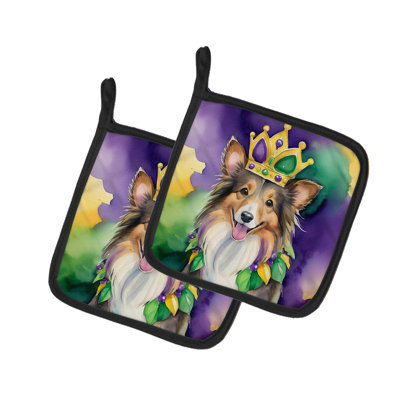 Paire de poignées Sheltie King of Mardi Gras
