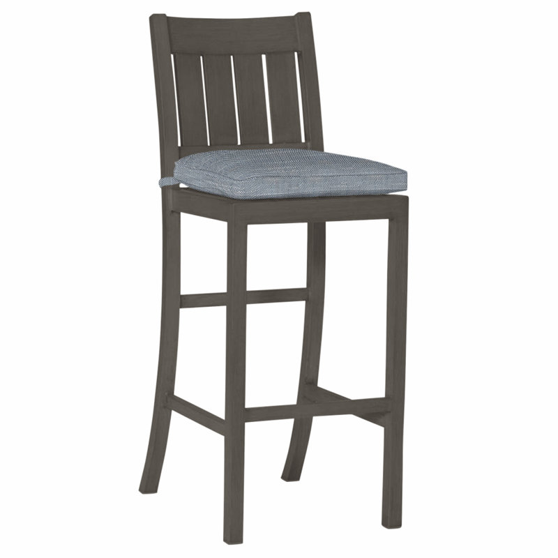 Tabouret de bar Club Wrought, Pas de soudure, Chambray Rollo, Gris ardoise