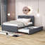 Lit plateforme tapissier avec couchette Elerte-566375482-566375428