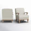 Fauteuil de ferme en polyester de 28 po avec pieds en bois massif Amilio-2020715109