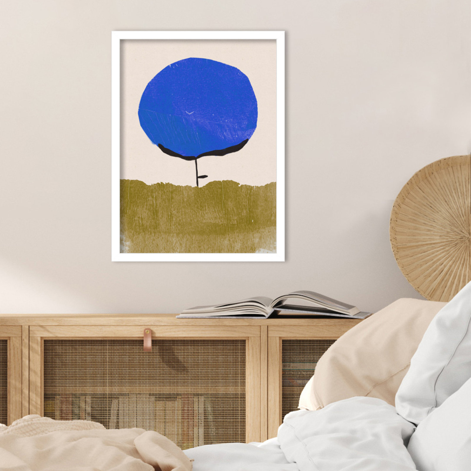 Blue Flower Print by Alisa Galitsyna, 21" H x 16" W, White