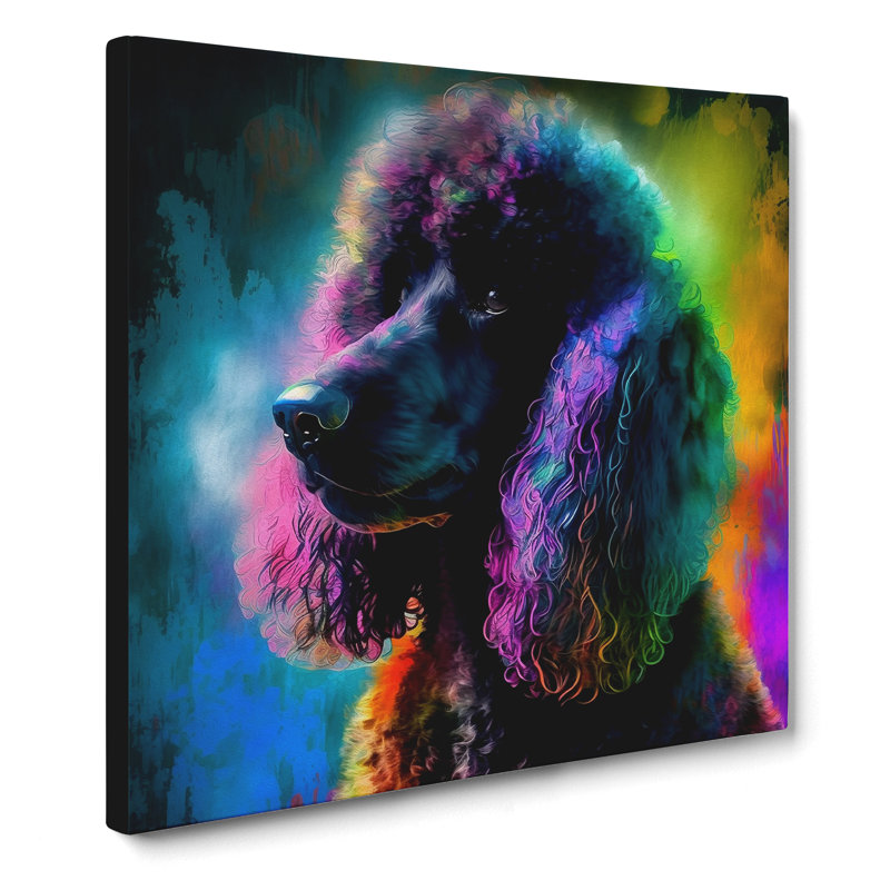 Poodle Dog Abstract Expressionism No.1 - No Frame Print, 50cm H x 50cm W x 3cm D