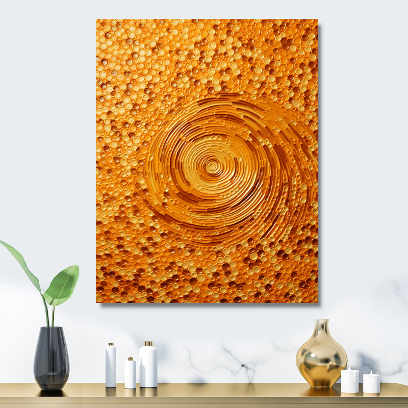 «Abstract Orange Swirl Collages I», art mural abstrait en métal, H 40 po x l 30 po x P 1,5 po