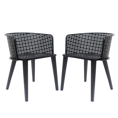 Chaise de salle à manger d'extérieur en fer noir 2 pièces - rouille, polyvalente pour différents espaces, l 21,74 po x P 21,82 po H 28,98 po, assemblage requis esthétique et fonctionnelle intérieur / extérieur, nécessaire
