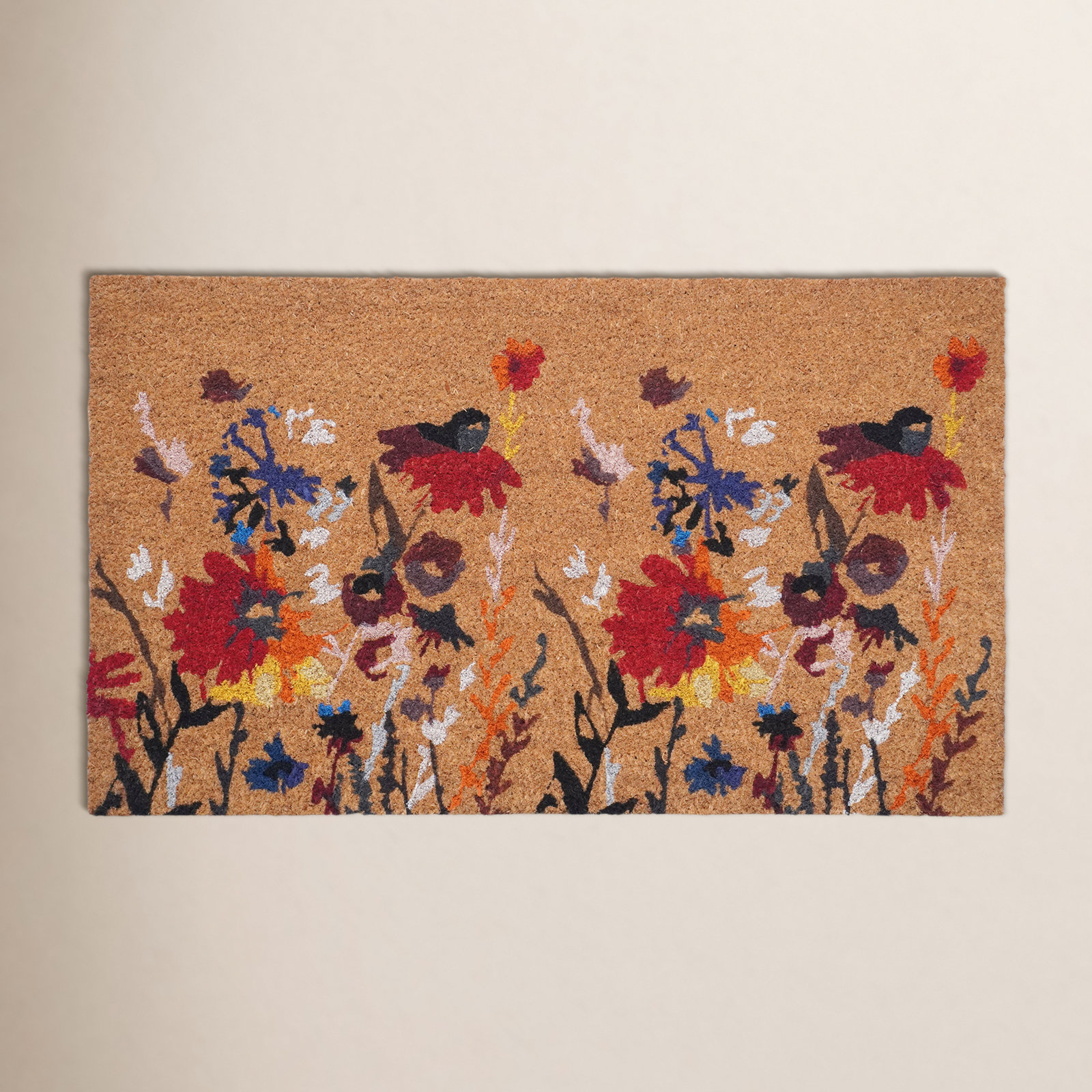 Non-Slip Floral Outdoor Doormat, 24" W x 36" L
