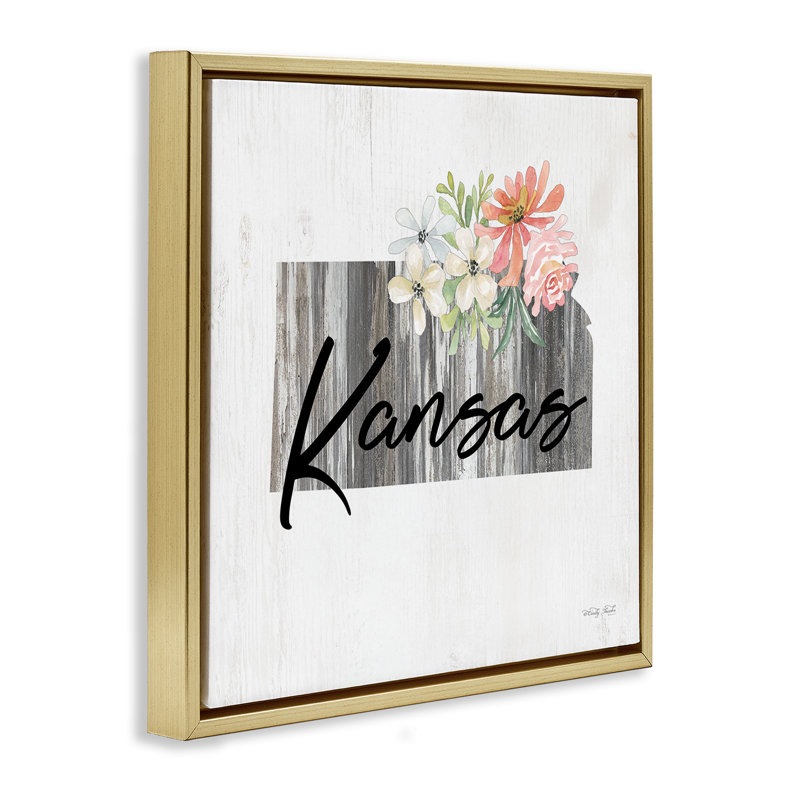 «Shabby Elegance Kansas», art mural encadré flottant par Cindy Jacobs, Cadre flottant métallique doré, H 25 po x l 25 po