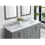 Dessus de meuble-lavabo d'ingénierie blanc neige 61 pouces avec double lavabo et dosseret-119457674