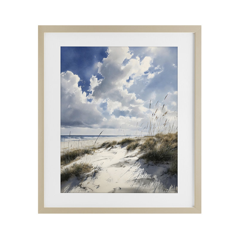 Dunes de midi ensoleillées, reproduction encadrée sous verre, conception de Franklyn Gregory, 21 x 17