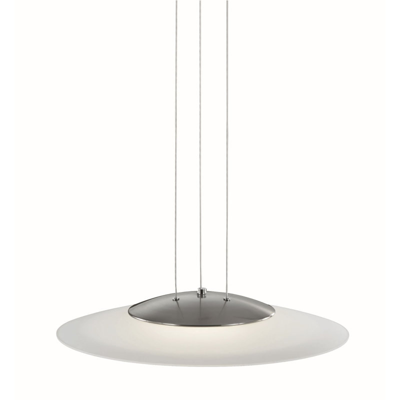 Luminaire suspendu à cône simple Drewry, Nickel - mat