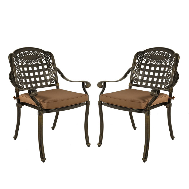 Chaise de patio empilable avec coussin
