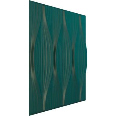 Panneau mural décoratif 3D en saule l 19 5/8 po x H 19 5/8 po EnduraWall, UltraCover Satin Lagoon (couvre 2,67 pieds carrés)