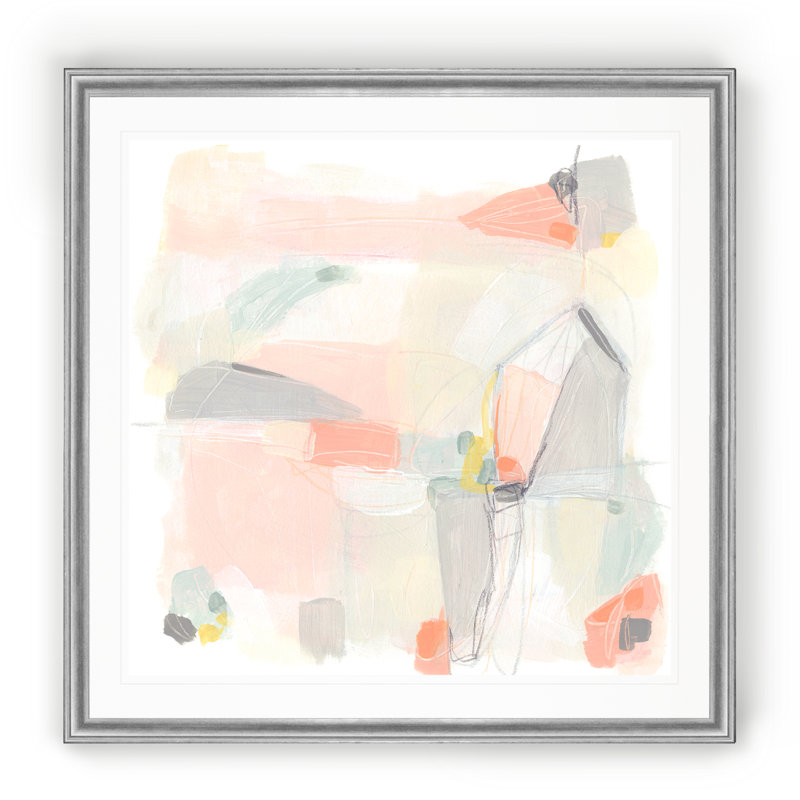 « pastel prism i »-reproduction d’art sur toile, Cadre argenté, H 18 po x l 18 po x P 1,5 po