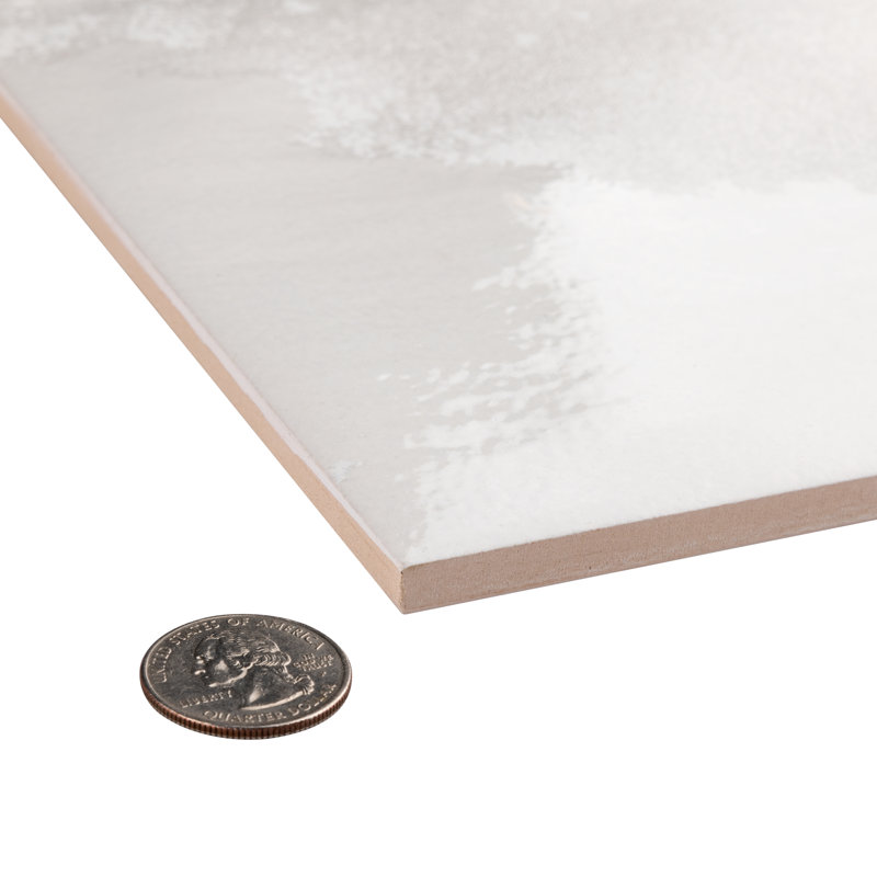 Kings Luxe Tradition 8" x 16" Porcelain Vintage Wall Tile, White