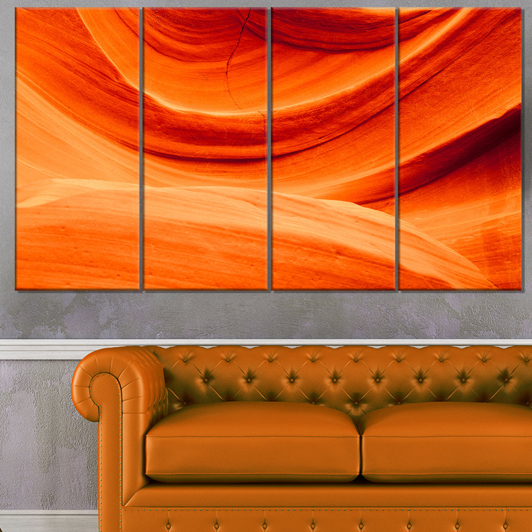 " Antelope Canyon Orange Wall " 4 - Pieces Design Art