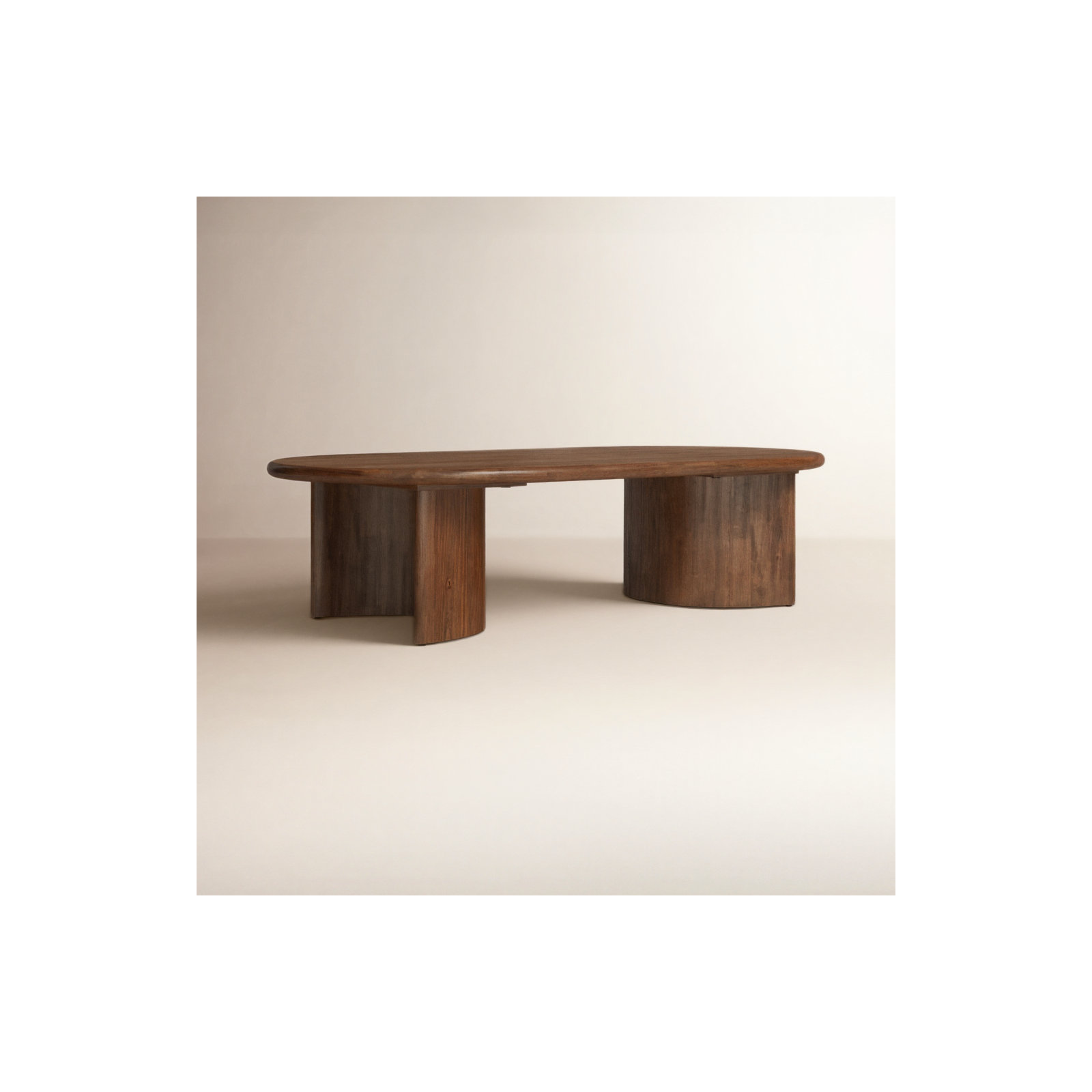 Haiden Single Coffee Table, Seasoned Brown Acacia, 17" H x 35" L x 65" W
