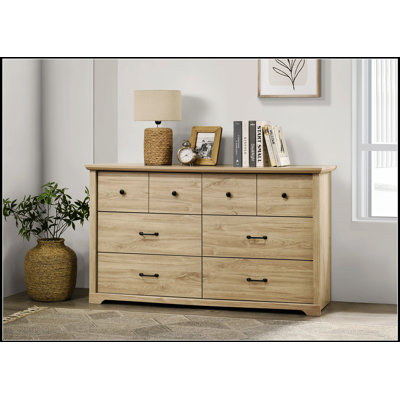 Commode blanche à 6 tiroirs avec poignées noires Elara
