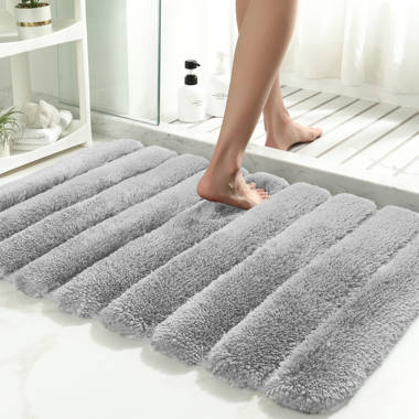 Egista Solid Color Bath Rug Ebern Designs Color: Dark Gray, Size: 43 L x 24 W