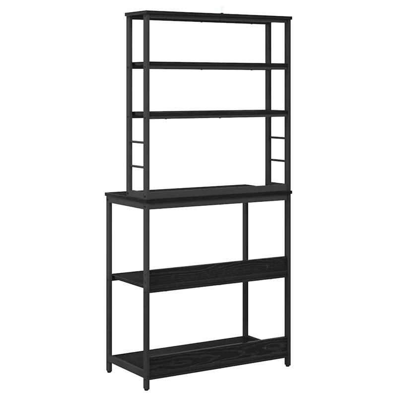 Steel Shelving Unit, 168cm H x 80cm W x 40cm D, Black