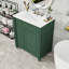 Meuble-lavabo de salle de bain avec lavabo en céramique, 2 tiroirs, tablettes réglables et armoire de rangement-2058589635