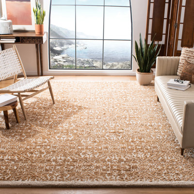 Jahiem Chevron Hand-Knotted Brown Area Rug