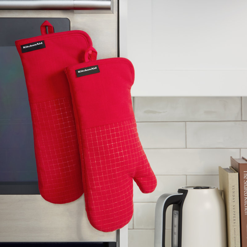 Ensemble de 2 gants de cuisine pour cuisiner Kitchenaid Gourmet Series, Rouge passion
