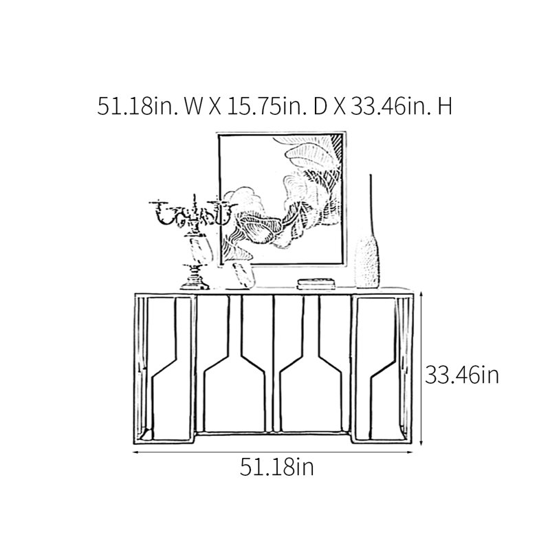 Console Modern Minimalist Art Design, 33.46" H x 51.18" W x 15.75" D