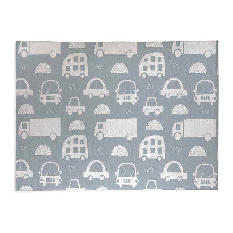 Traffic Kids Play Mat, Rectangle 5' x 7', Slate Blue