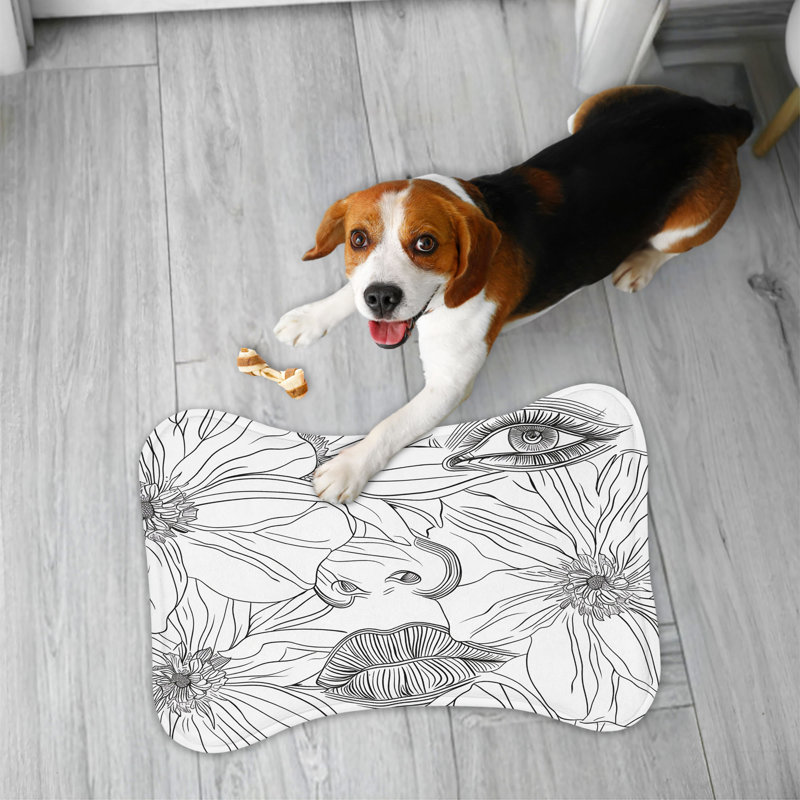 Simple Floral Face - Tapis d'alimentation en os 1 pièce