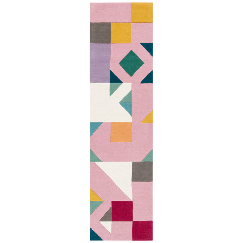 Harsirat Handmade Hand Tufted Wool Pink/Orange/Beige Rug, Runner 2'3" x 8'