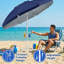 Parasol d'extérieur portatif 7 pi avec support - Parasol UPF 50+, inclinaison réglable, porte-crochets et porte-gobelet, parasol de plage et de camping-1299261225