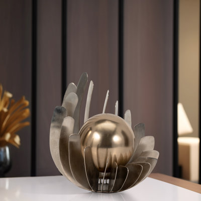 Modern Metal Aluminum Sculpture with Abstract Layered Design