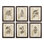 Vintage Floral 6 Piece Framed Graphic Art Set