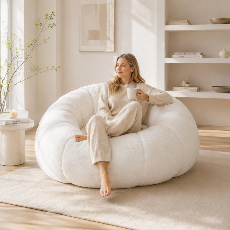 Bean Bag Chair, White