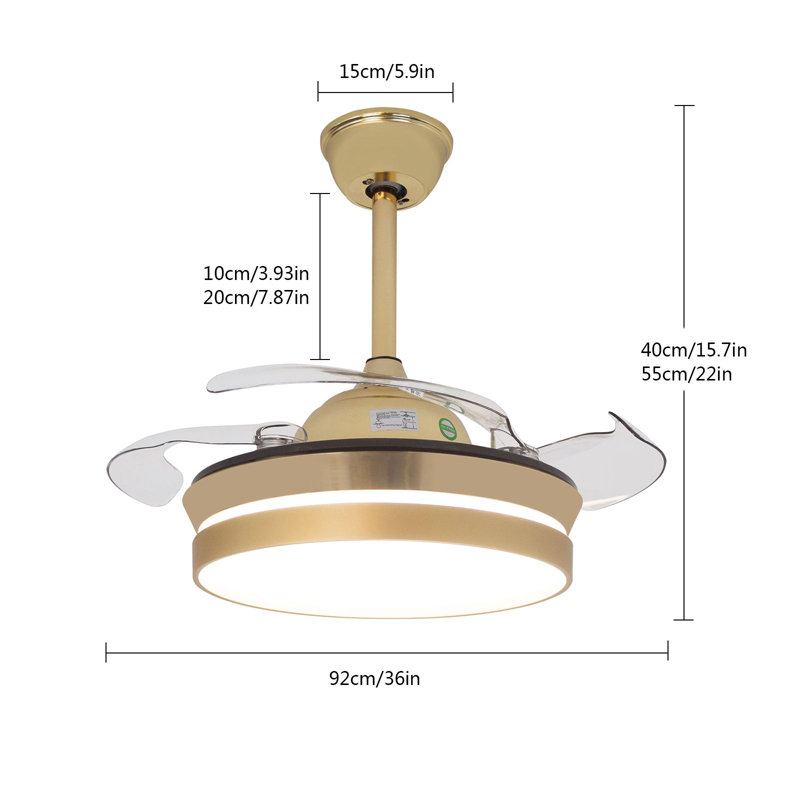 Ventilateur de plafond 36 po avec lumières DEL Lovash