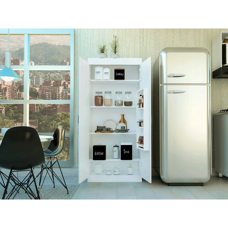 Double Door Pantry Cabinet, Five Shelves