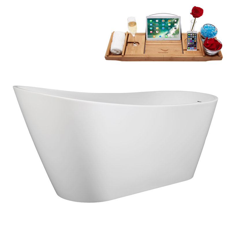Baignoire autoportante 60 po avec plateau interne, Bronze huilé mat