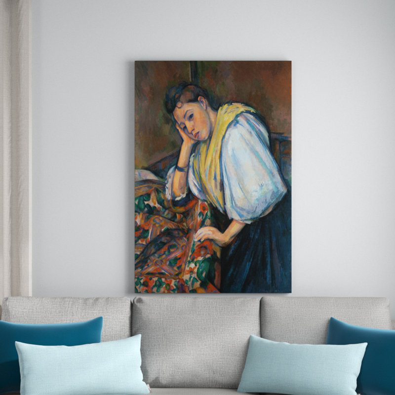 Woman At The Table by Paul Cezanne - Wrapped Canvas Print, 41cm H x 31cm W