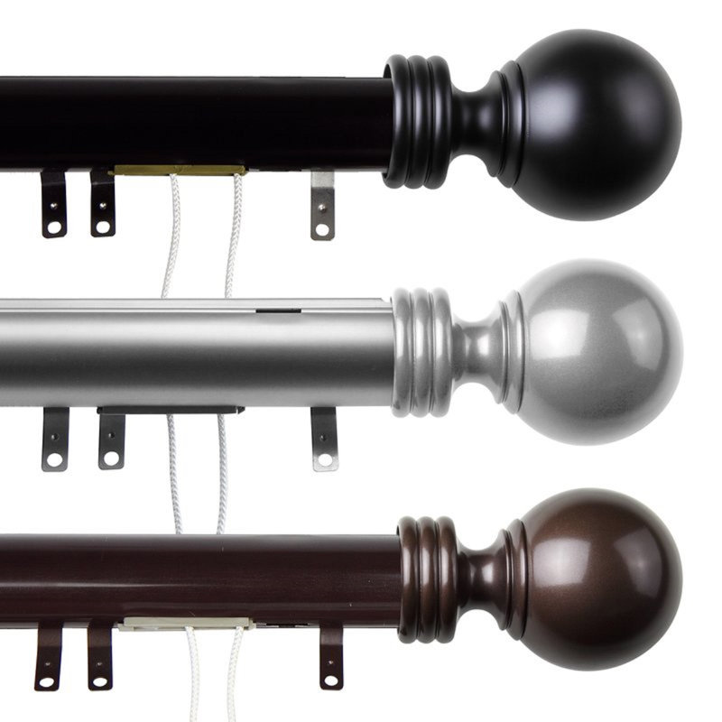 Lesher Adjustable Traverse Rod, 48" - 86" W, Cocoa