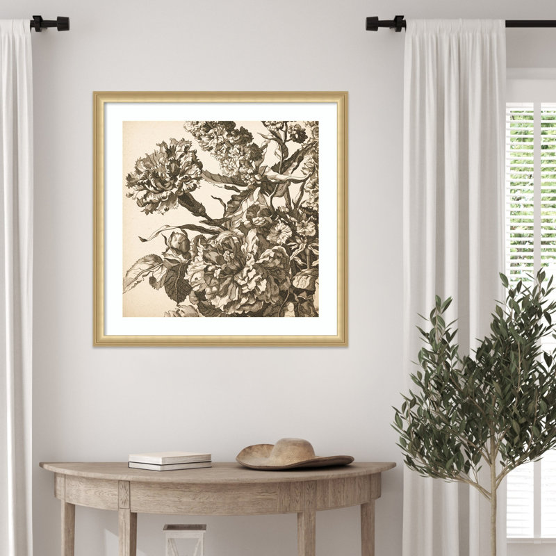 «Urn Arrangement No. 3» par Wild Apple, impression sur bois encadrée, 26 x 26, Or de Florence